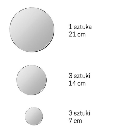 Zestaw luster samoprzylepnych w kształcie koła 7 szt. KO-170420500	