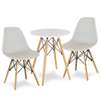 Stół okrągły S350 SEN biały + 2 krzesła szare 212 zestaw kuchenny skandynawski nowoczesny