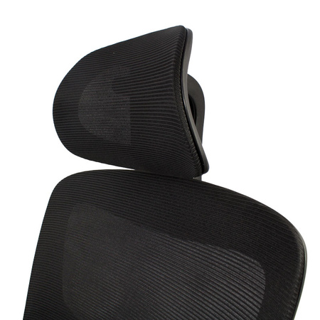 Fotel gamingowy czarny – ergonomiczny, siateczkowy, obrotowy z wysokim oparciem L038B