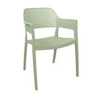 Krzesło ogrodowe HILE 193GR – zielone, plastikowe, sztaplowane
