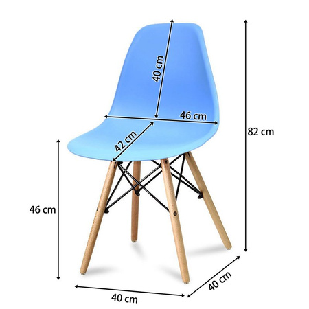 Krzesło nowoczesne na drewnianych bukowych nogach stylowe do salonu ciemno niebieskie 212 AB roz