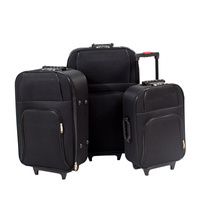Duże czarne walizki z tworzywa na kółkach do samolotu H23-015B komplet 3 szt. 19/23/27
