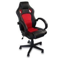 Krzesło biurowe fotel gamingowy ekoskóra do biurka L302B-R czarno-czerwone