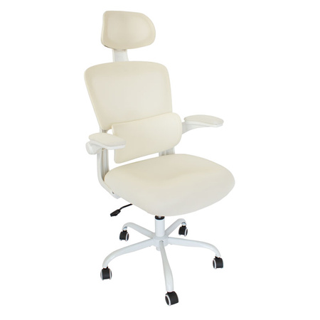 Krzesło obrotowe młodzieżowe do biurka – wygodne i stylowe dla dziewczynki L038 Beżowe