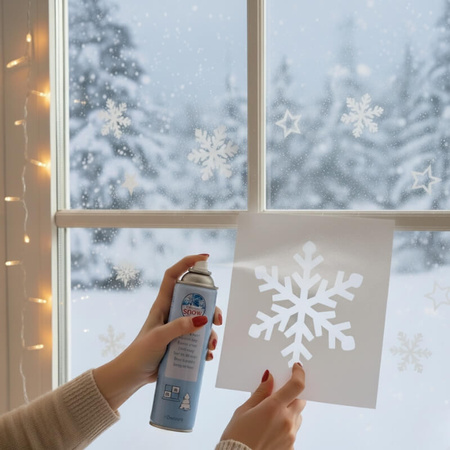 Sztuczny śnieg w sprayu 150 ml – dekoracja świąteczna na okno, choinkę i stroiki