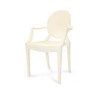 Krzesło z oparciem podłokietnikami nowoczesne stylowe ghost louis 209 kremowe