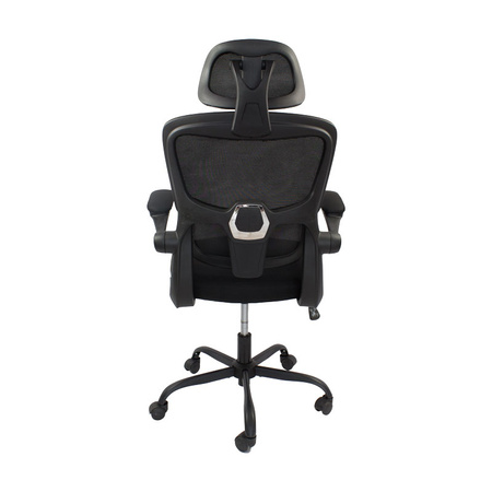 Fotel gamingowy czarny – ergonomiczny, siateczkowy, obrotowy z wysokim oparciem L038B