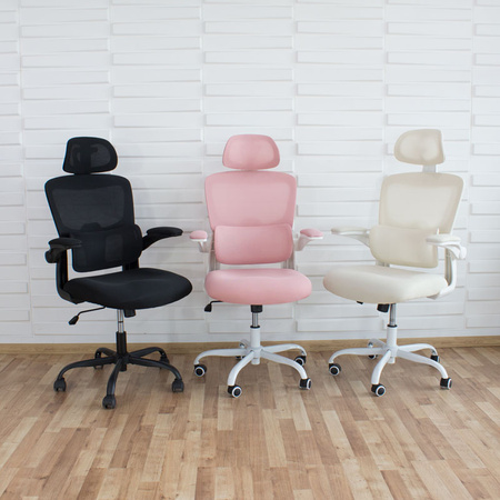 Fotel gamingowy czarny – ergonomiczny, siateczkowy, obrotowy z wysokim oparciem L038B