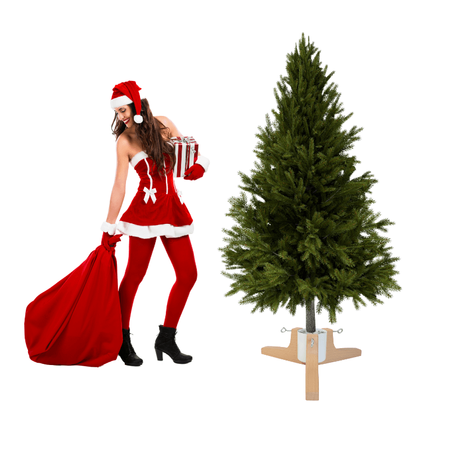 Stojak na choinkę H5108W – metalowy biały stojak z pojemnikiem na wodę do 2,2 m