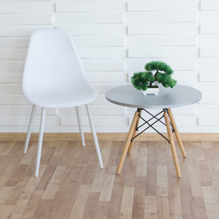 Krzesło skandynawskie nowoczesne na metalowych białych nogach stylowe białe YA-01 / YE-A04