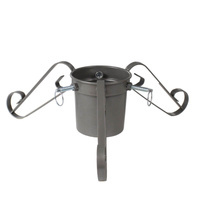 Stojak na choinkę – srebrny metalowy trójnóg z pojemnikiem na wodę, do 2,1 m H6303G