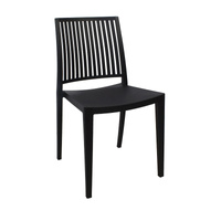 Nowoczesne czarne krzesło z tworzywa sztucznego – do kuchni, ogrodu, na taras i balkon 190B