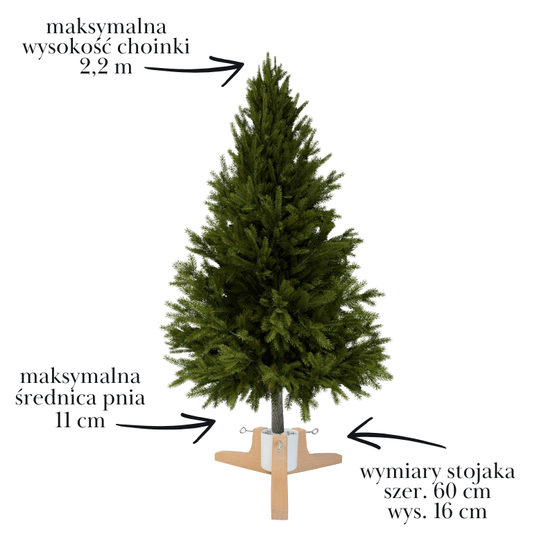 Stojak na choinkę H5108W biały – metalowy z pojemnikiem na wodę 2,2 m