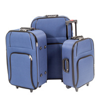 Duże niebieskie walizki z tworzywa na kółkach do samolotu H23-015BL komplet 3 szt. 19/23/27