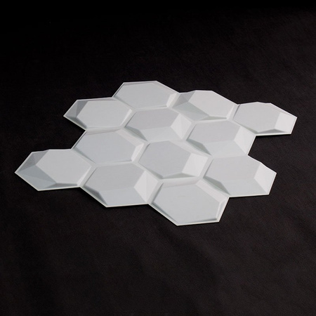 Panel ścienny dekoracjny na ścianę 3D z włókniny ozdobny biały HEXAGON