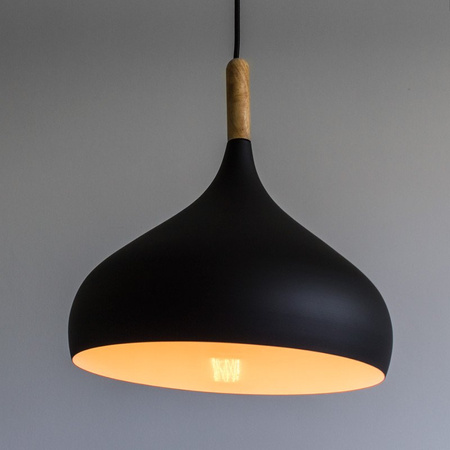 Lampa wisząca sufitowa zwis aluminiowa żyrandol retro czarna LD015B