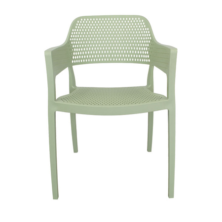 Krzesło ogrodowe HILE 193GR – zielone, plastikowe, sztaplowane