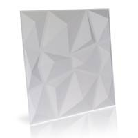 Panel ścienny dekoracjny na ścianę 3D z włókniny ozdobny biały DIAMOND