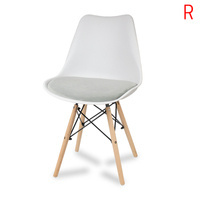 Krzesło z welurową szarą poduszką na drewnianych bukowych nogach nowoczesne białe 053W-G