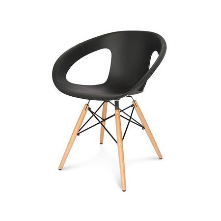Krzesło nowoczesne na drewnianych bukowych nogach stylowe do salonu kuchni czarne 232