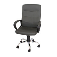 Fotel biurowy krzesło obrotowe, regulowane L211 szary ekoskóra