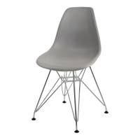 Krzesło nowoczesne na metalowych chromowanych nogach stylowe do kuchni ciemno szare 212 AB