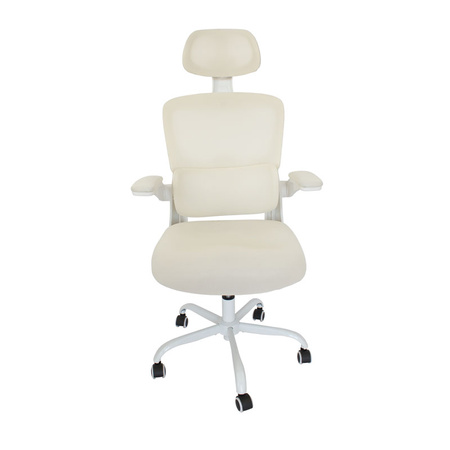 Krzesło obrotowe młodzieżowe do biurka – wygodne i stylowe dla dziewczynki L038 Beżowe