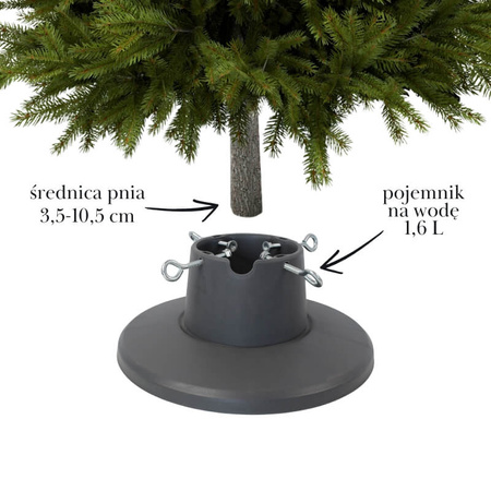 Stojak na choinkę H5110S – srebrno-szary, z pojemnikiem na wodę, dla drzewka do 2,1 m