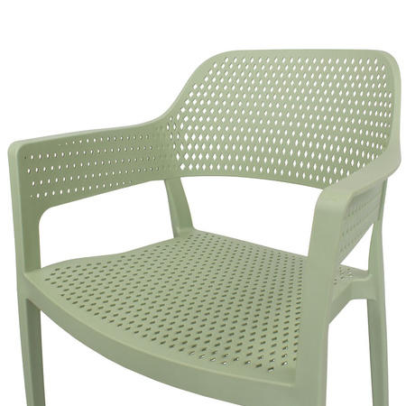 Krzesło ogrodowe HILE 193GR – zielone, plastikowe, sztaplowane