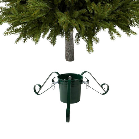 Metalowy stojak na choinkę zielony trójnóg, z pojemnikiem na wodę (do 2,1 m) H6303GR