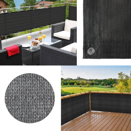 Osłona balkonowa z maty HDPE 75 cm x 4 m – maskująca mata na ogrodzenie i balkon O-B-0,75X4M
