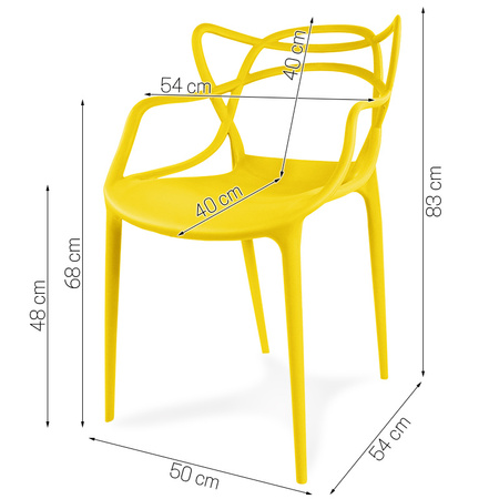 Krzesło ażurowe nowoczesne do ogrodu stylowe na balkon taras masters żółte XD-10-TG