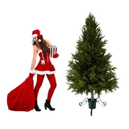 Metalowy stojak na choinkę zielony trójnóg, z pojemnikiem na wodę (do 2,1 m) H6303GR