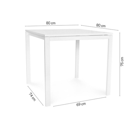 Stolik kwadratowy stół kuchenny do jadalni MDF nowoczesny biały 80 x 80 cm S303KW1