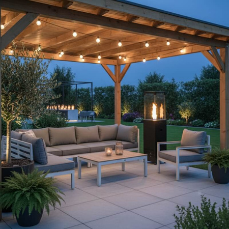 Ogrzewacz gazowy 8 kW zewnętrzny – promiennik ozdobny na taras, ogród PF-608 4-8KW 149cm