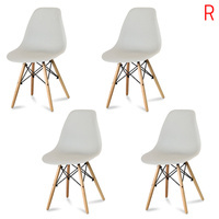 Zestaw 4 krzeseł komplet krzesło nowoczesne na drewnianych bukowych nogach salonu szare 212 AB roz