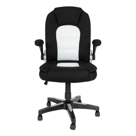 Krzesło obrotowe do biurka L204B-W – siateczkowe, czarno-białe, młodzieżowe