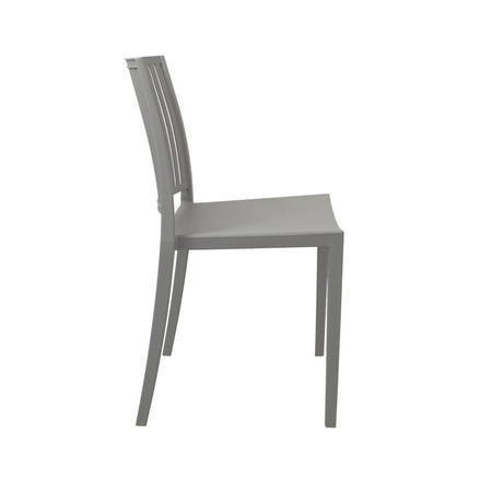 Szare krzesło ogrodowe z polipropylenu – nowoczesne, sztaplowane, do kuchni, jadalni, na taras 190G