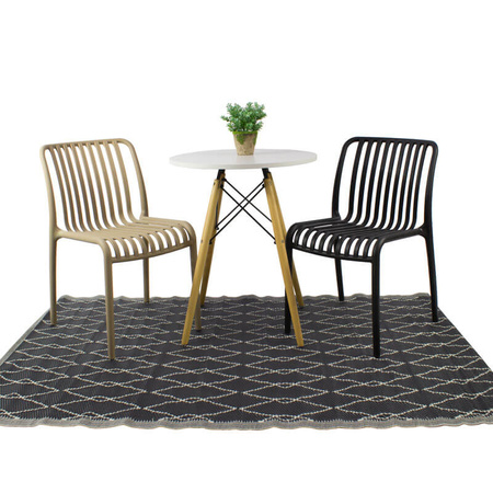 Dywan zewnętrzny na balkon i taras 120x180 cm – wodoodporny czarny ES-05A