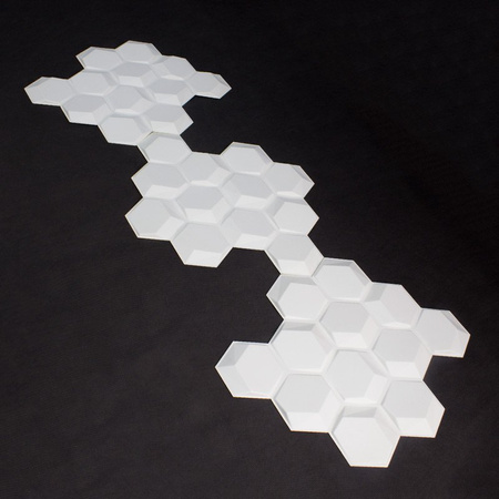 Panel ścienny dekoracjny na ścianę 3D z włókniny ozdobny biały HEXAGON