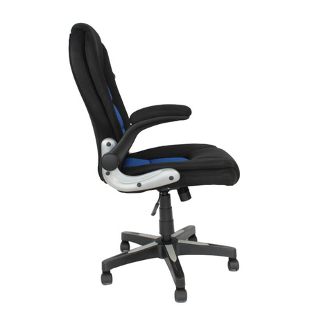 Krzesło do biurka L204B-BL – obrotowe młodzieżowe, czarno-niebieskie, siateczkowe