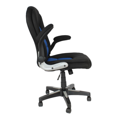 Krzesło do biurka L204B-BL – obrotowe młodzieżowe, czarno-niebieskie, siateczkowe