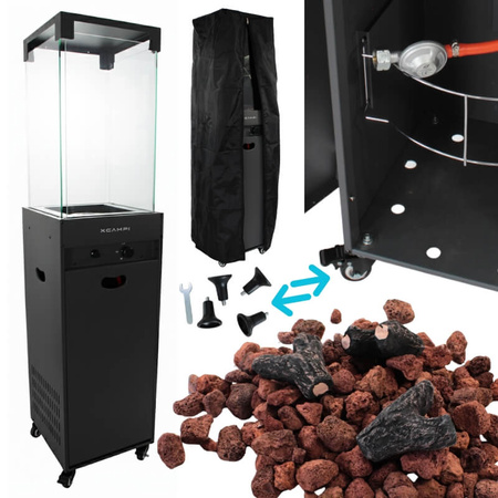 Ogrzewacz gazowy 8 kW zewnętrzny – promiennik ozdobny na taras, ogród PF-608 4-8KW 149cm