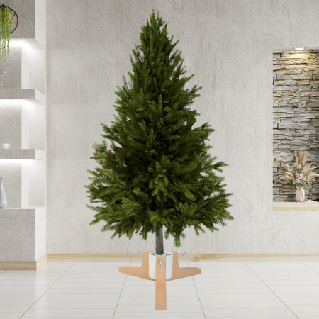 Stojak na choinkę H5108W – metalowy biały stojak z pojemnikiem na wodę do 2,2 m