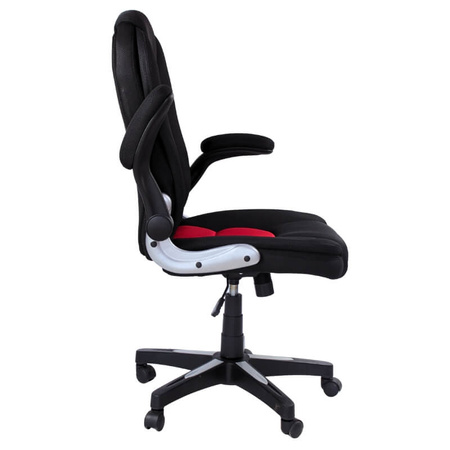 Krzesło gamingowe obrotowe – ergonomiczne krzesło dla gracza z podnoszonymi podłokietnikami, czerwone L204B-R Czarno/Czerwone