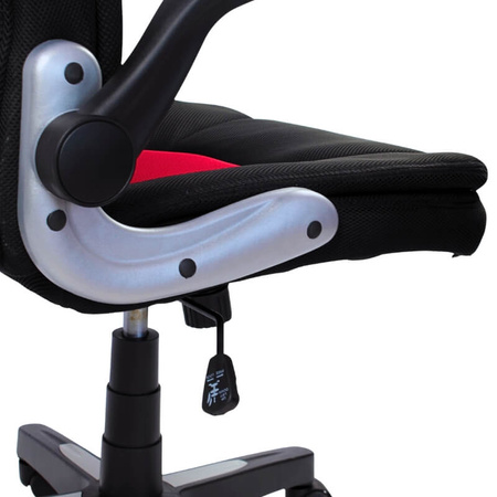 Krzesło gamingowe obrotowe – ergonomiczne krzesło dla gracza z podnoszonymi podłokietnikami, czerwone L204B-R Czarno/Czerwone