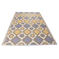 Dywan zewnętrzny na balkon i taras 120x180 cm – duży, musztardowy, marokański wzór ES-09A