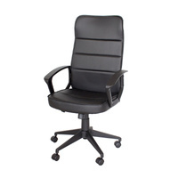 Fotel biurowy krzesło obrotowe, regulowane L228 czarny ekoskóra