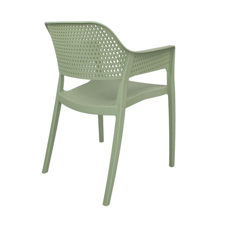 Krzesło ogrodowe HILE 193GR – zielone, plastikowe, sztaplowane