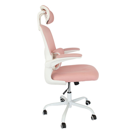 Różowy fotel gamingowy ergonomiczny – obrotowy, oddychający, dla gracza lub graczki L038